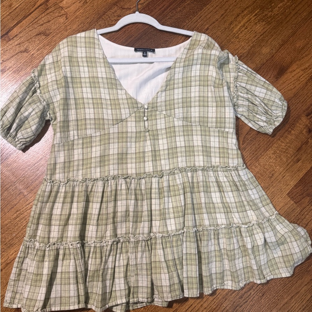 Kendall & Kylie plaid babydoll dress